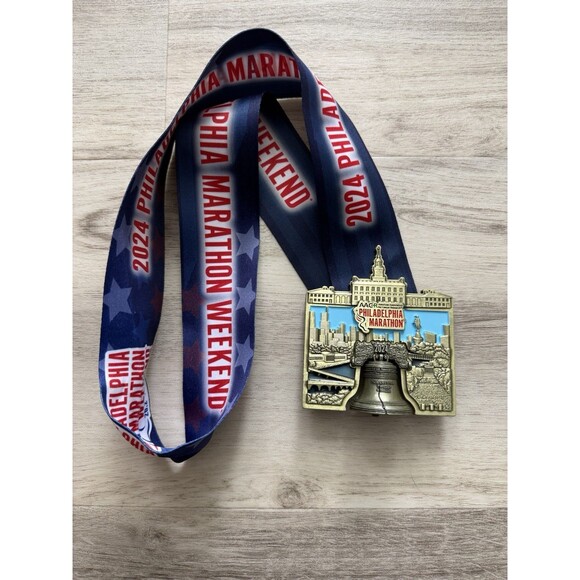 2024 Philadelphia Marathon Finisher Medal AACR Liberty Bell Runner Medal 26.2 main image 9